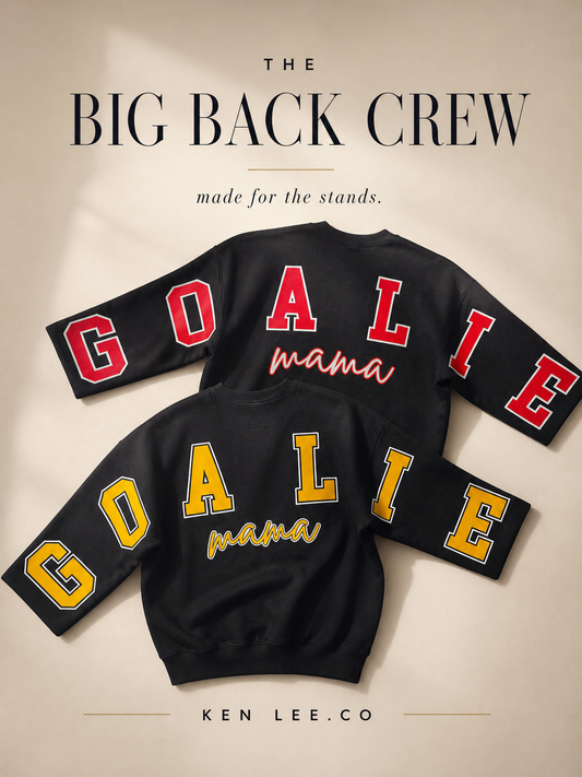 GOALIE MAMA BIG BACK CREW