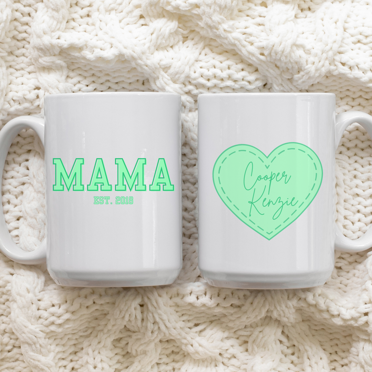 PERSONALIZED HEART MAMA MUG
