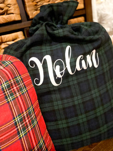 PLAID SANTA SACKS