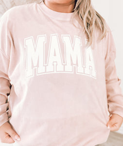 DISTRESSED MAMA CORDED CREW