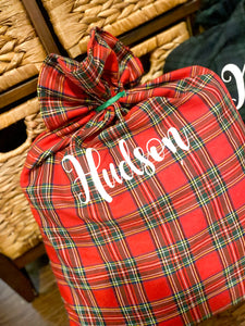 PLAID SANTA SACKS