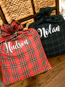 PLAID SANTA SACKS