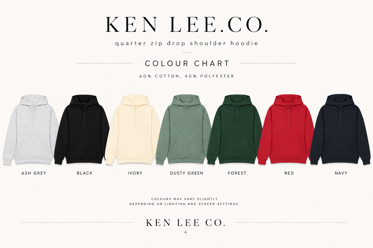 BIG BACK 1/4 ZIP DROP SHOULDER HOODIE