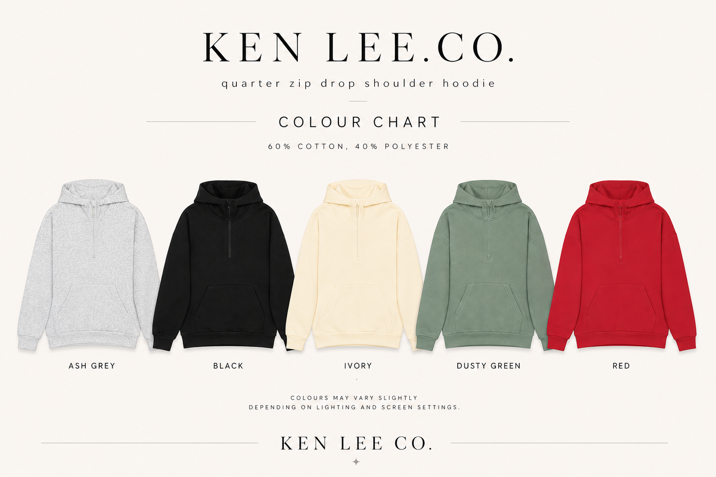 BIG BACK 1/4 ZIP DROP SHOULDER HOODIE
