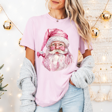 Load image into Gallery viewer, PINK RETRO SANTA TEE