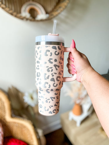 PINK LEOPARD 40OZ TUMBLER