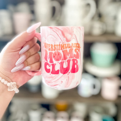 OVERSTIMULATED MOMS CLUB MARBLE MUG