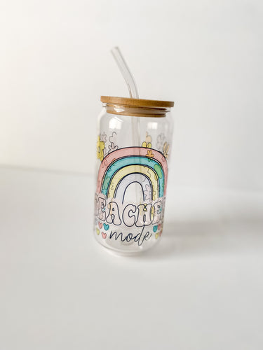 TEACHER MODE GLASS CAN TUMBLER