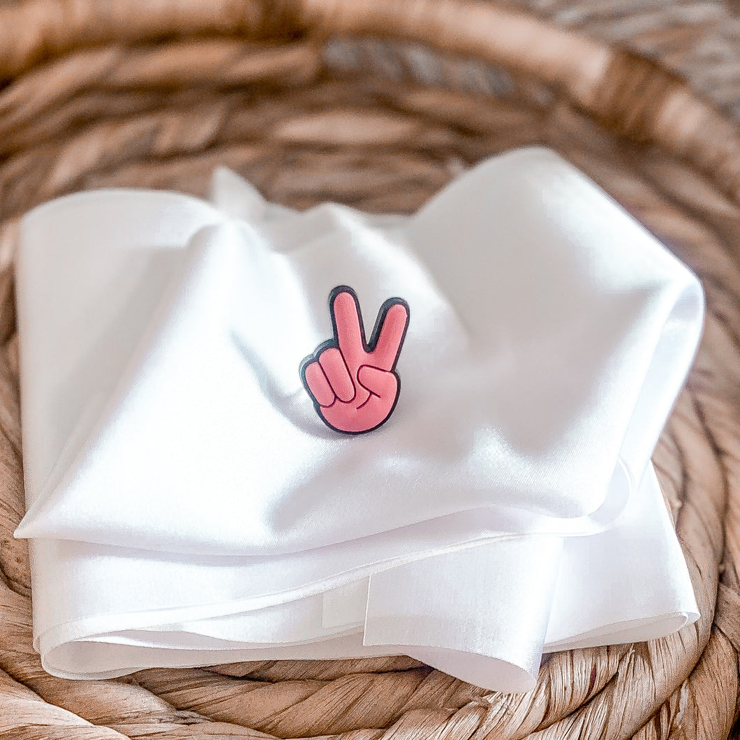 PINK PEACE SIGN STRAW TOPPER