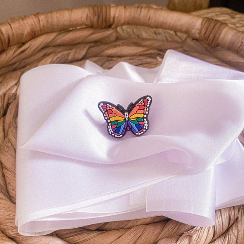 RAINBOW BUTTERFLY STRAW TOPPER