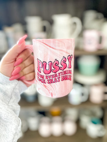 PU$$Y RUN EVERYTHING MARBLE MUG