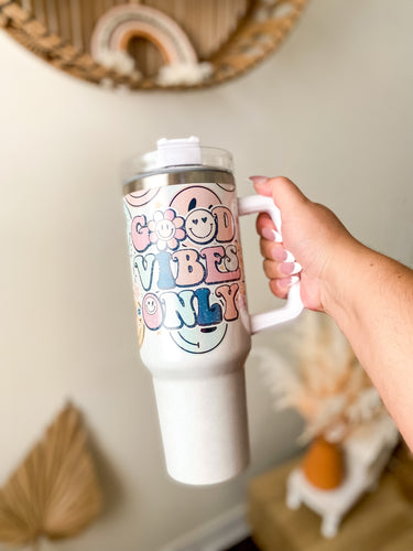 GOOD VIBES ONLY SHIMMER 40OZ TUMBLER