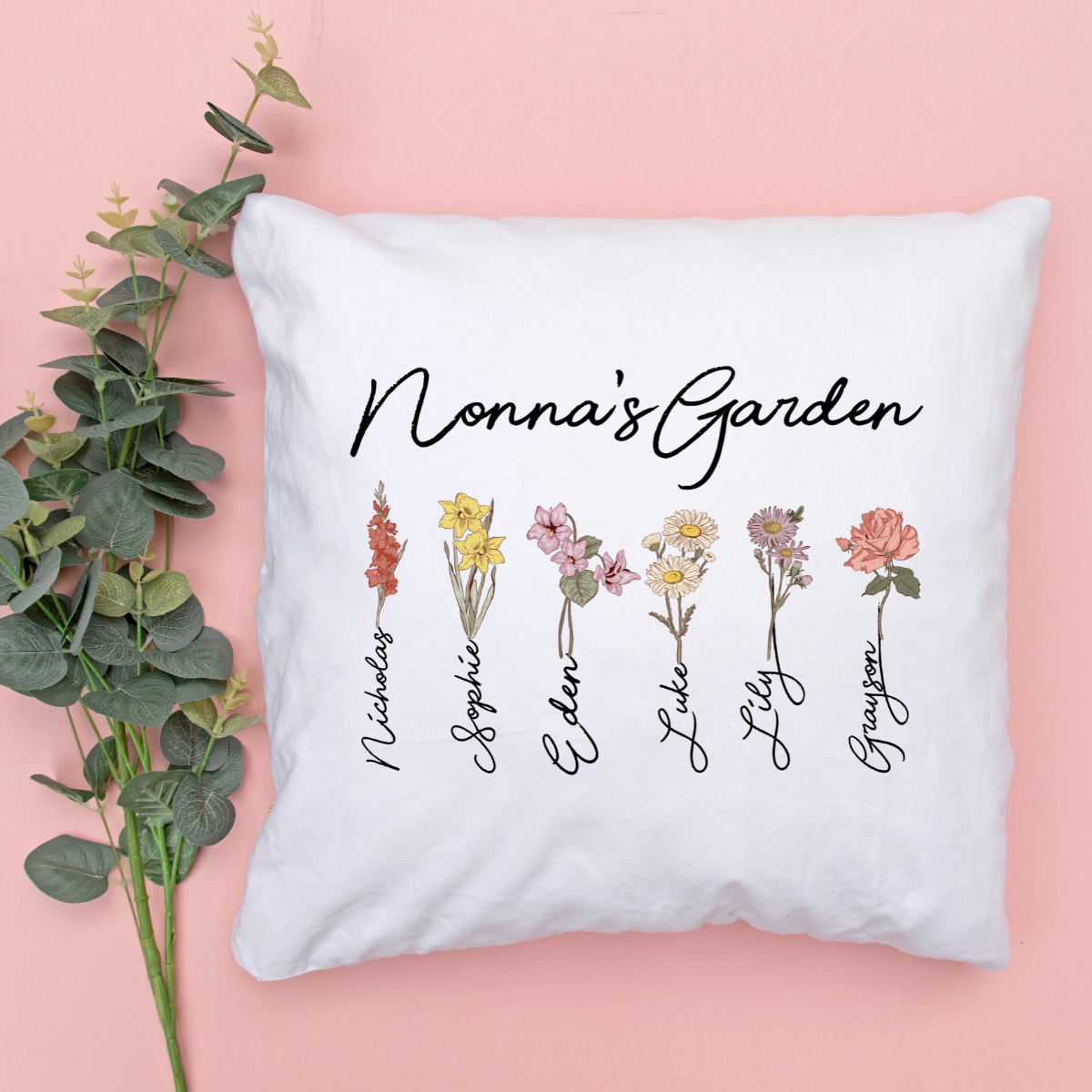 FLOWER BIRTH MONTH PILLOW COVER