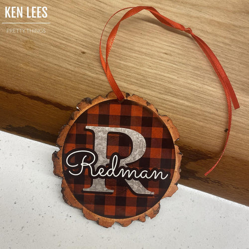 Wood Slice Personalized Ornament
