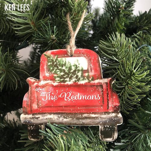 Vintage Christmas Truck Ornament