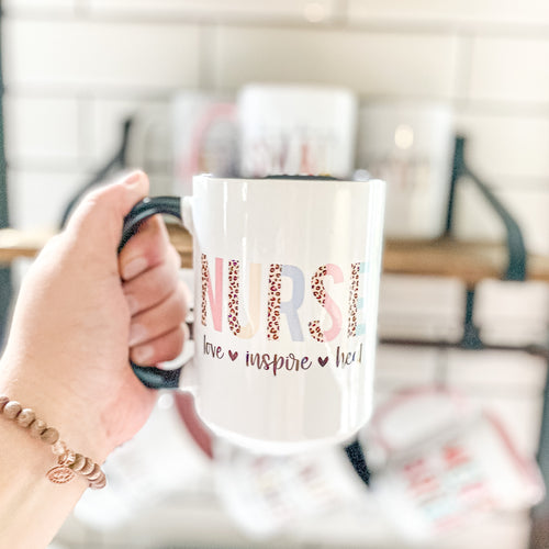 NURSE - LOVE - INSPIRE - HEAL MUG